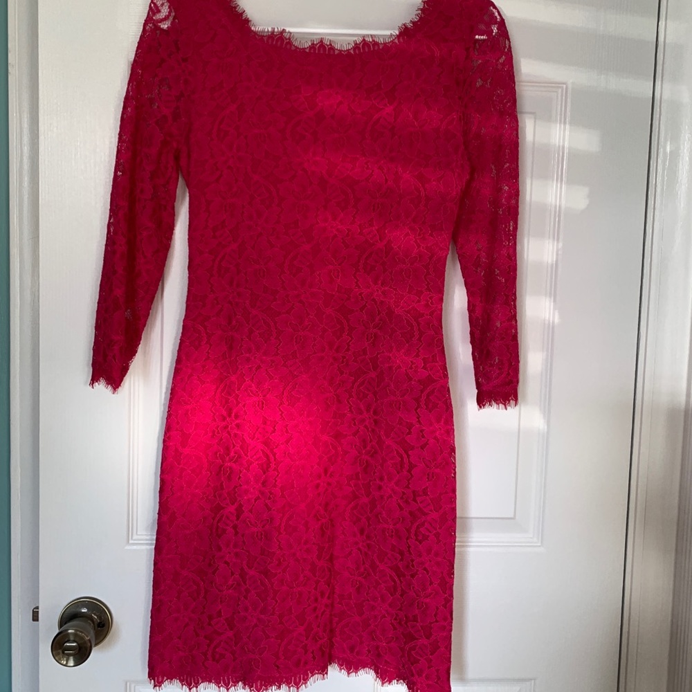 Lace pink Diane von Furstenburg dress
